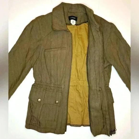 J. CREW Womens Flight Jacket Olive Green Anorak Utility Jacket, Size 2 - Picture 7 of 10
